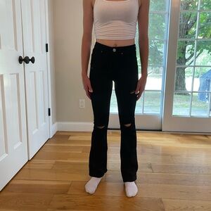 Forever 21 Black Flare Stretchy Jeans